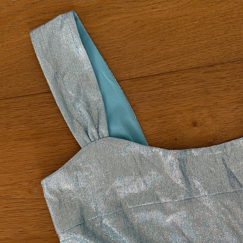 Johnny Wujek for JCPenney Light Blue Mini Dress Beautiful Flirty Asymetrical - Picture 5 of 9